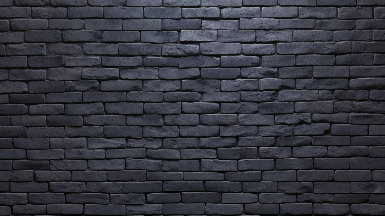 Black brick wall mural creating dramatic backdrop in minimalist dining room