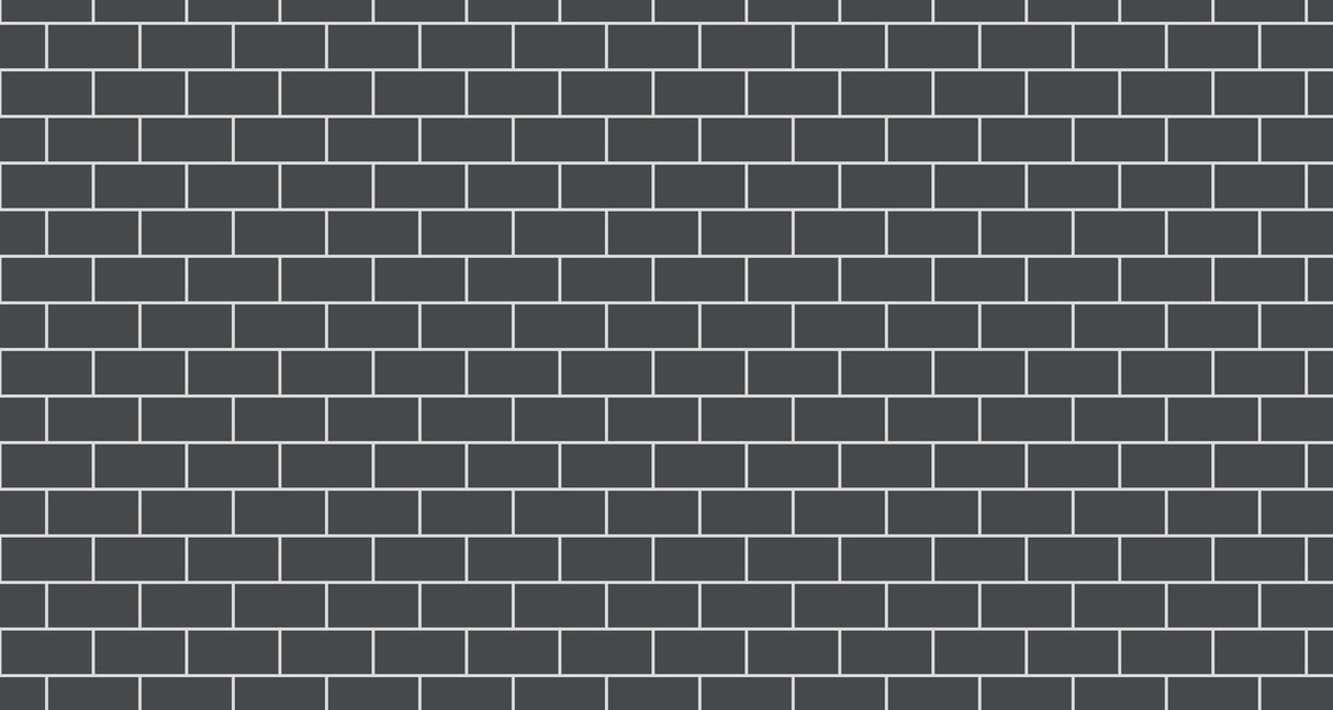 Modern grey brick wallpaper creating an industrial feel in a stylish living room with minimal furniture