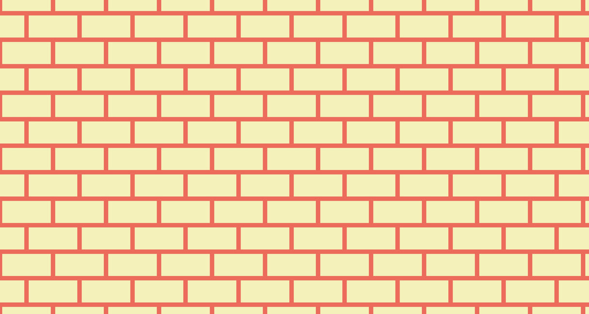 Yellow and coral geometric brick pattern design file showing detailed modern wall mural pattern