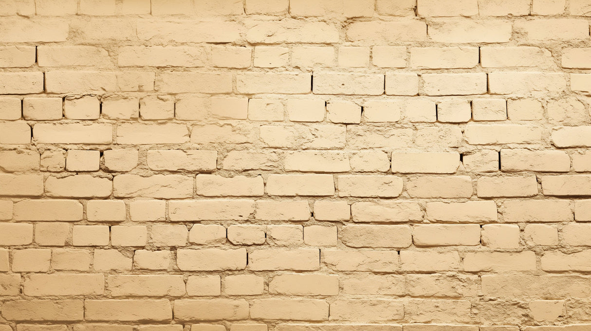 Beige brick wallpaper in modern living room showing natural stone texture and warm lighting