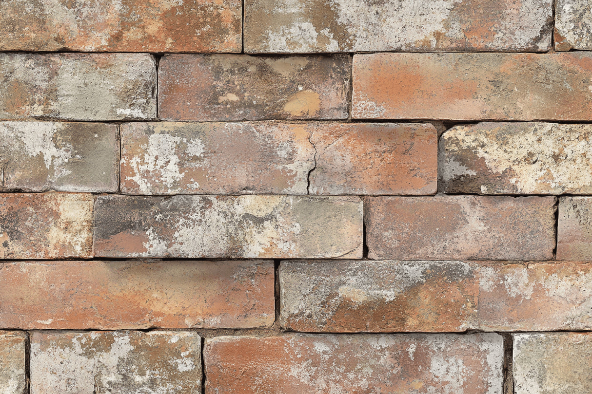 Design file showing detailed terracotta brick pattern with weathered texture and natural aging marks