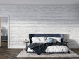 White brick wallpaper in modern minimalist living room showing clean industrial style