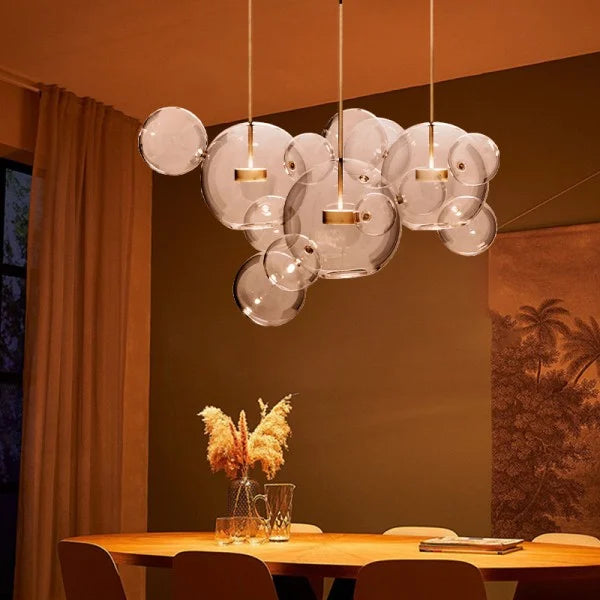 Modern Bubble Pendant Light  Glass Sphere Cluster Design - Detailed view