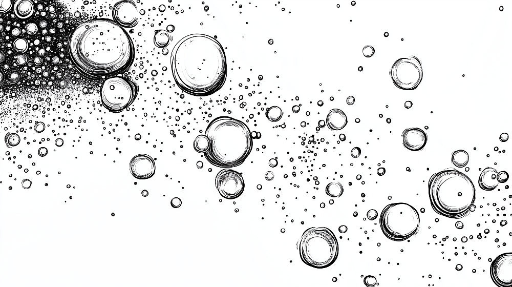 Black and white circle pattern design file showing floating bubble motif