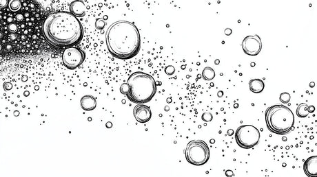 Black and white circle pattern design file showing floating bubble motif