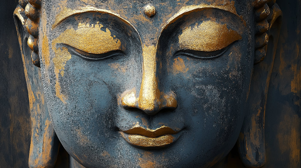 Buddha wallpaper design file showing detailed blue and gold artwork pattern