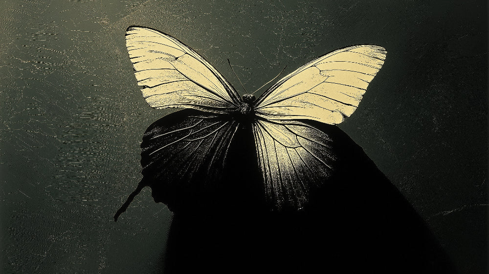 Butterfly wall mural design file showing intricate black and gold wing patterns