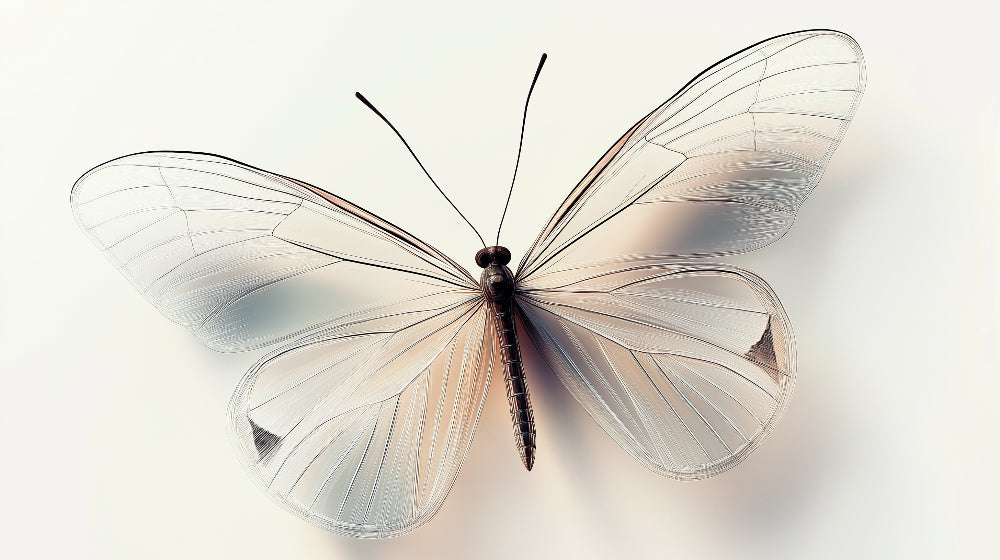 Butterfly Wallpaper design file showing detailed white wings pattern on light background
