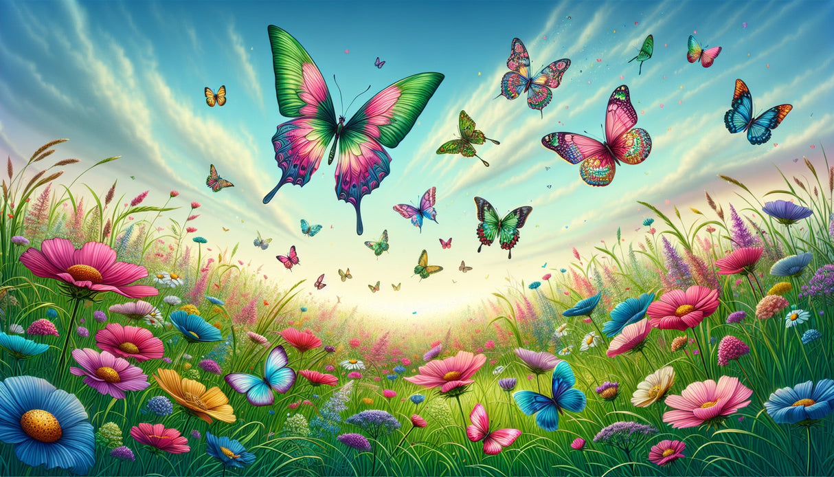 Butterfly wallpaper design file showing detailed wings and garden elements pattern