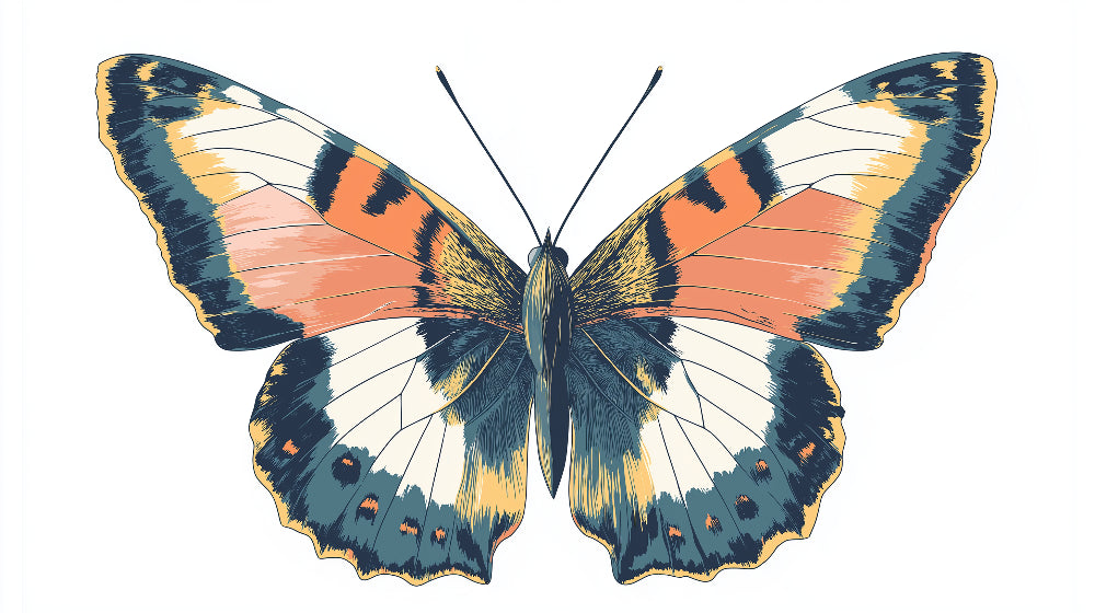 Butterfly Wall Mural design file showing detailed wing pattern and color palette
