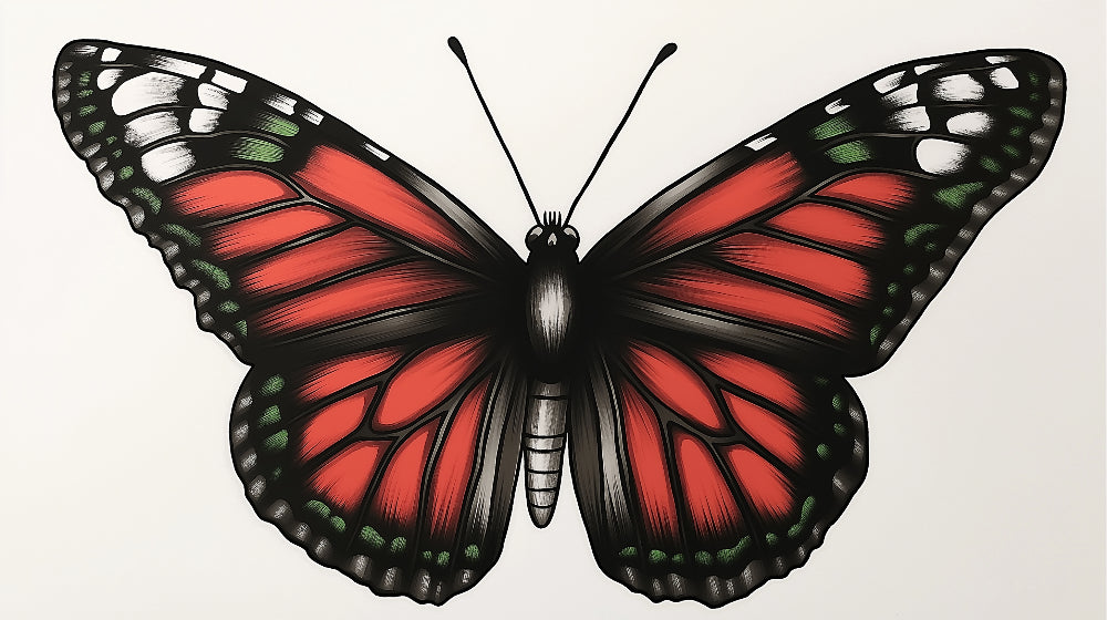 Monarch Butterfly Wallpaper design file showing detailed wing pattern and rich red coloring