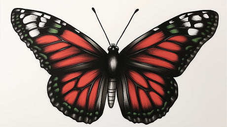 Monarch Butterfly Wallpaper design file showing detailed wing pattern and rich red coloring