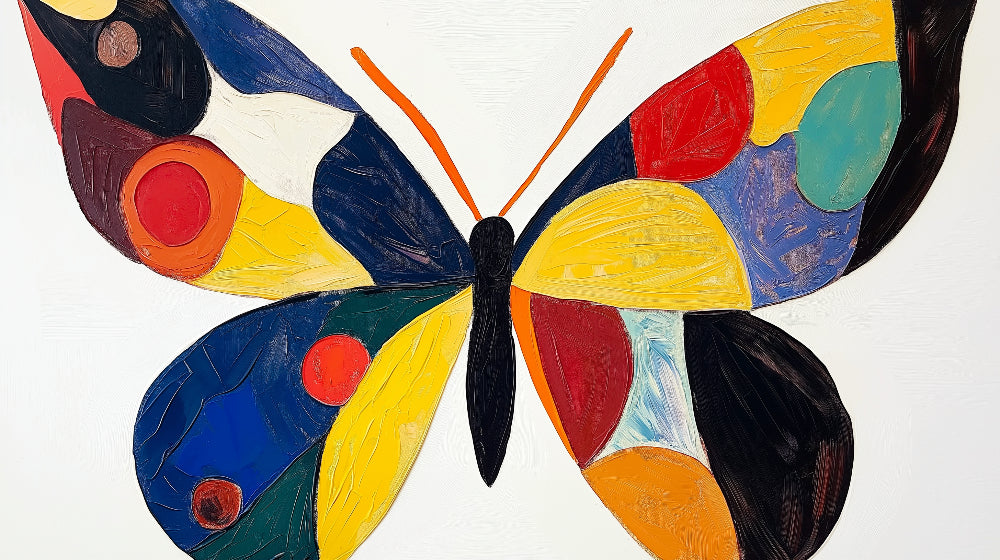 Abstract Butterfly Wallpaper design file showing vibrant geometric pattern on white background