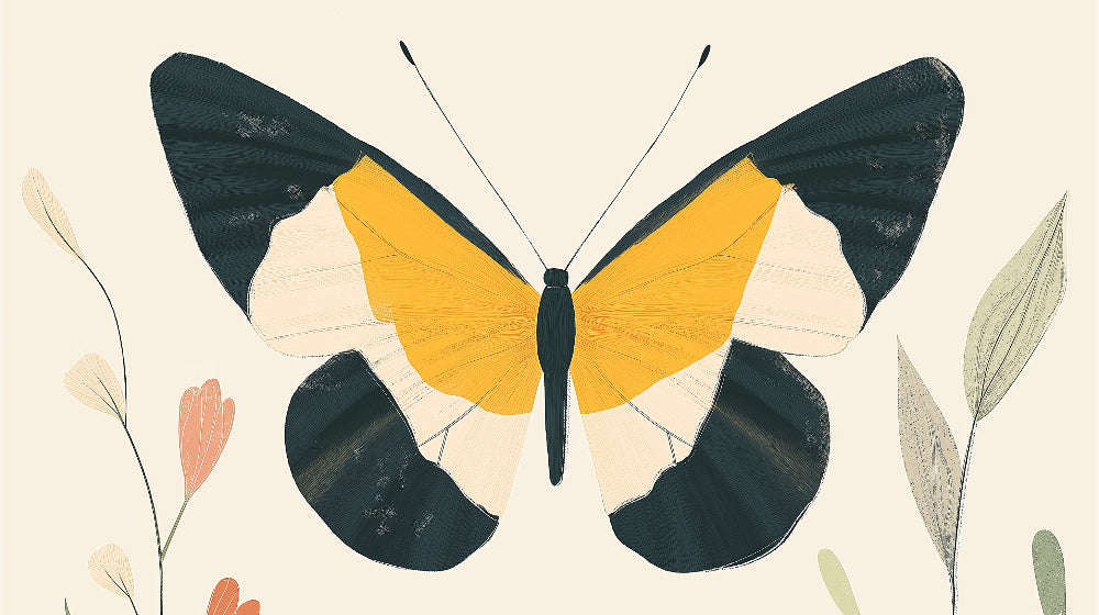 Yellow and black butterfly wallpaper design file showing intricate pattern details