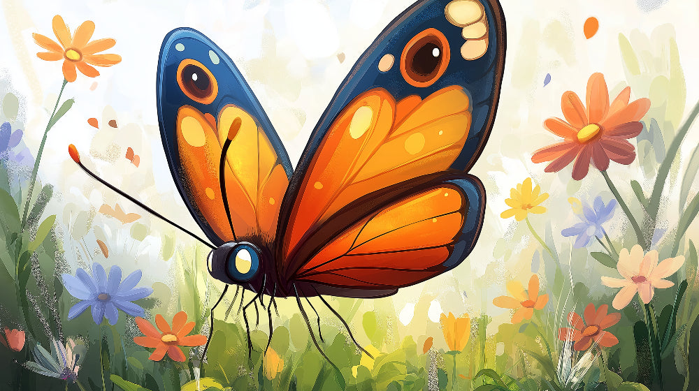 Orange Monarch Butterfly design file showing detailed garden pattern and rich color palette