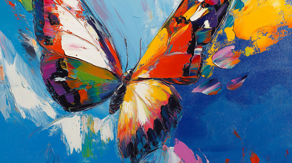 Abstract butterfly wallpaper design file showing vibrant colors and artistic brushstrokes