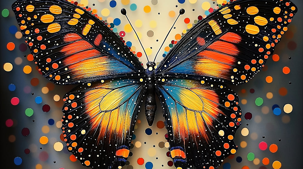 Monarch butterfly wallpaper design file with bokeh effect and detailed wing patterns