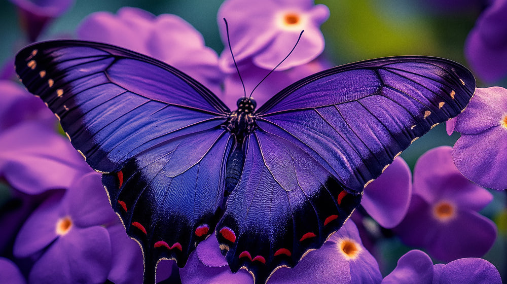 Butterfly Wall Mural design file showing detailed purple wings macro photography pattern