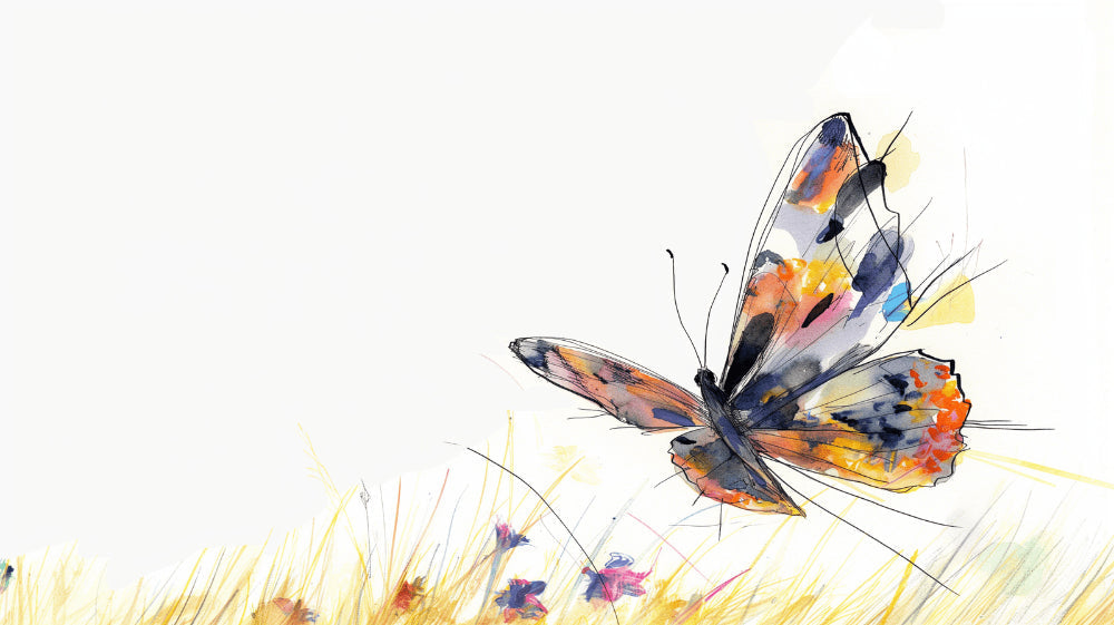 Watercolor Butterfly wallpaper design file showing delicate brushstrokes and nature-inspired pattern
