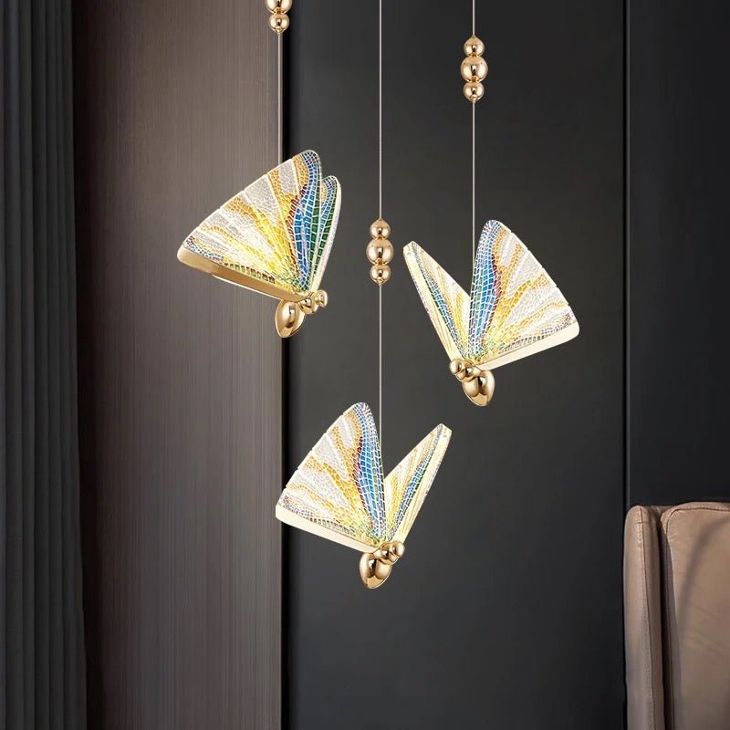 Butterfly LED Pendant Light Crystal-Cut Wing Design - Product detail 9