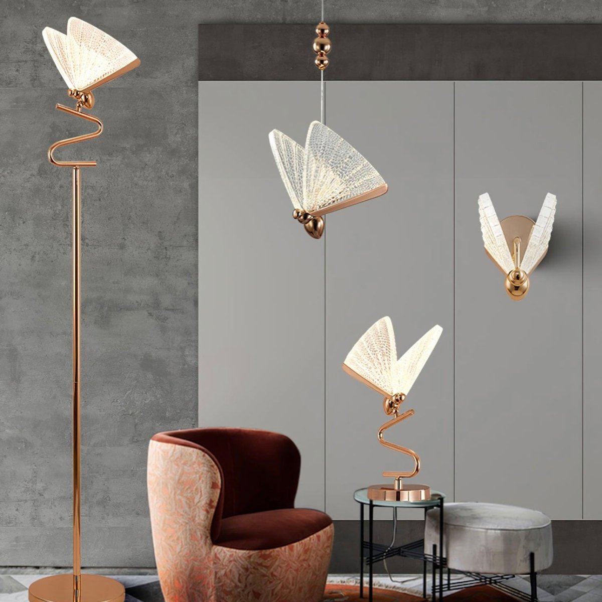 Butterfly LED Pendant Light Crystal-Cut Wing Design - Product detail 15