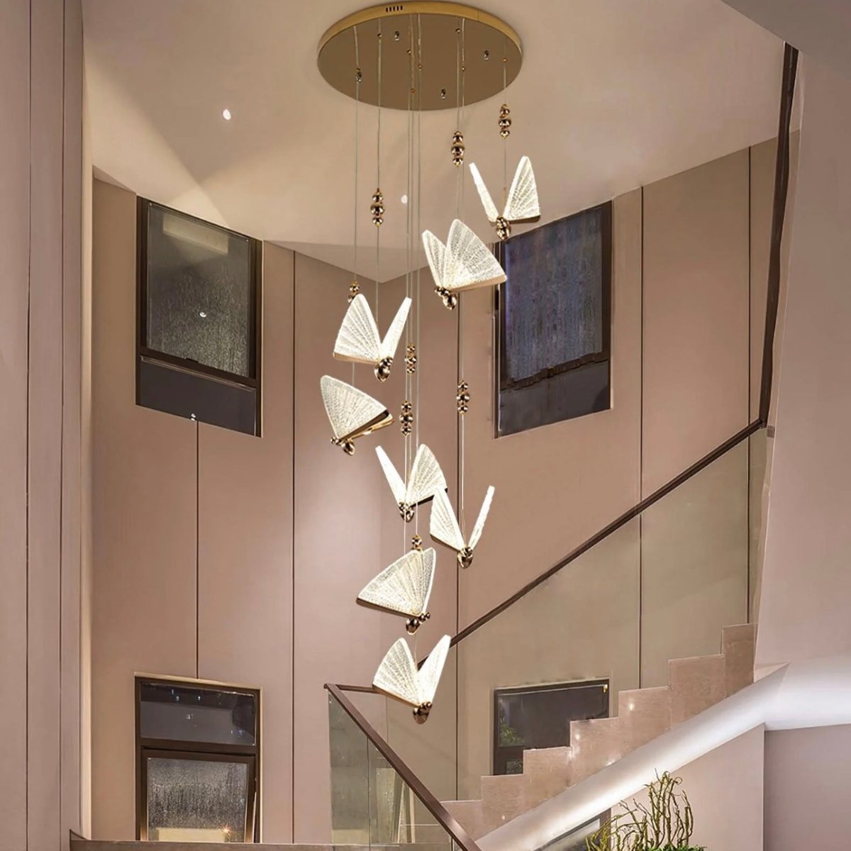 Butterfly LED Pendant Light Crystal-Cut Wing Design - Product detail 10