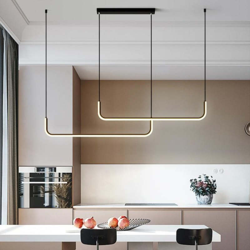 Modern LED Pendant Light  Geometric Linear Design - Product showcase