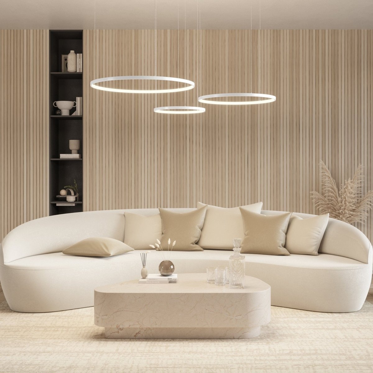 Modern LED Ring Pendant Light  Minimalist Nordic Ceiling Lamp - Detailed view