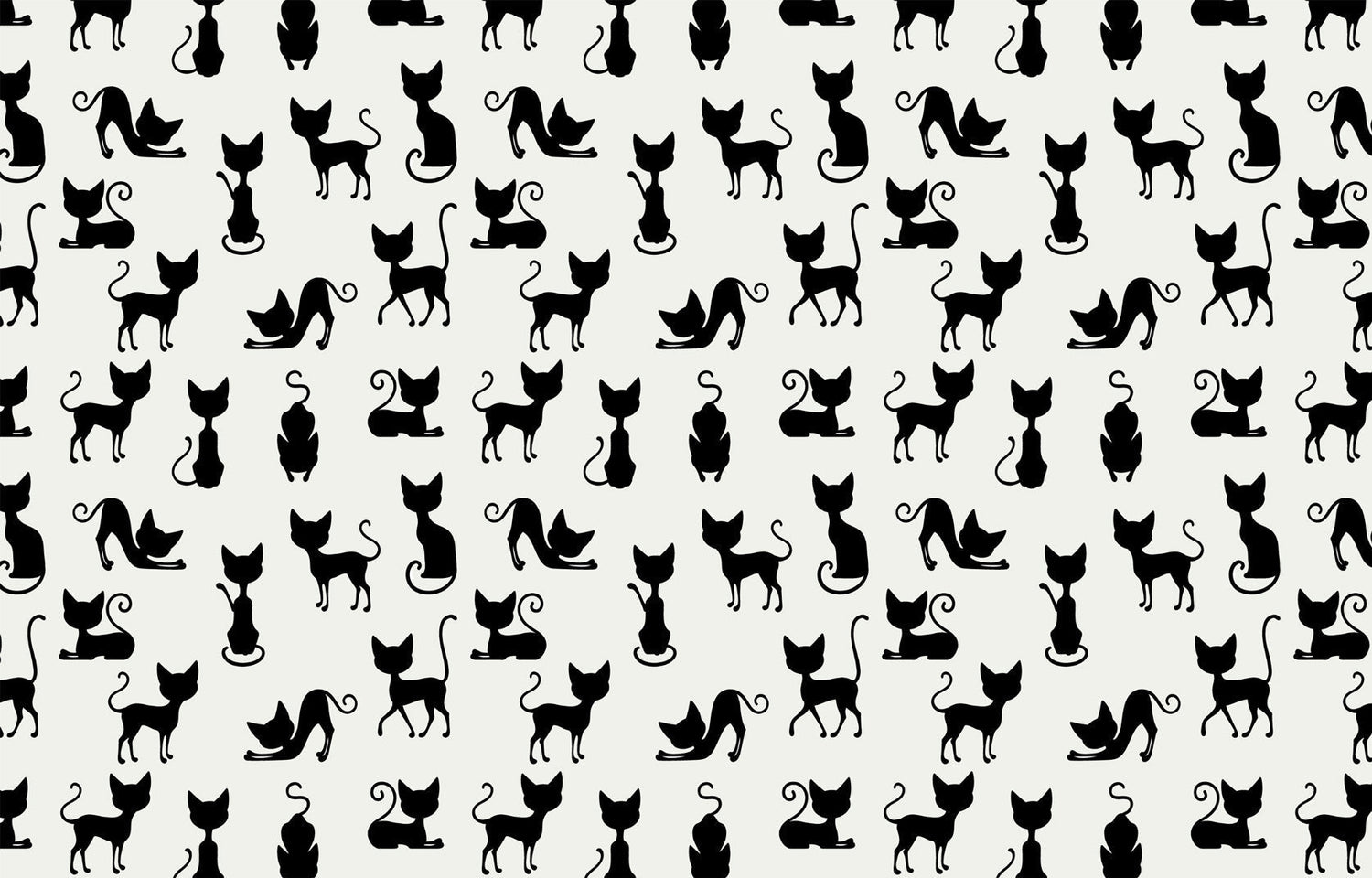 Black and white cat silhouette pattern design file showing repeating motif