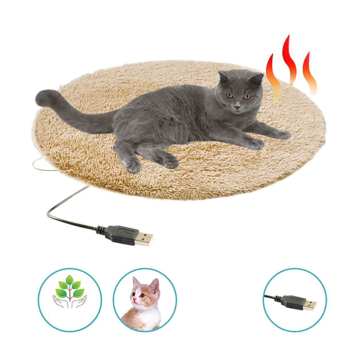 Heated Pet Cushion  Plush USB Warming Pad - Product example