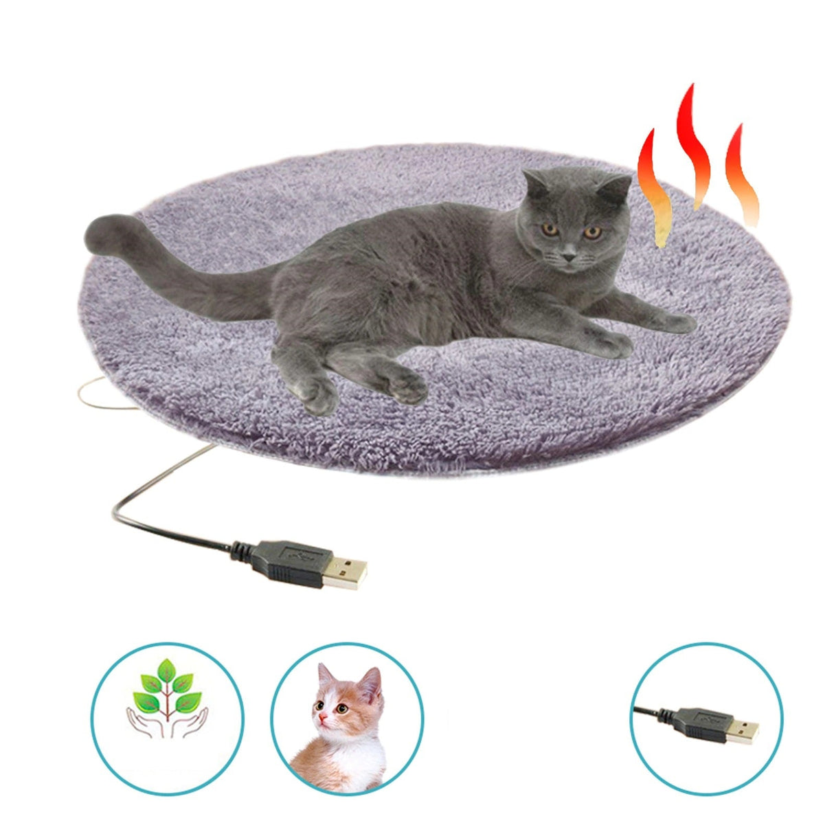 Heated Pet Cushion  Plush USB Warming Pad - Product detail 4