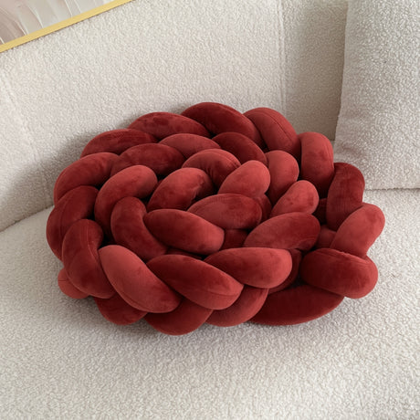 Braided Floor Cushion  Chunky Knit Design in Cream - Product detail 16