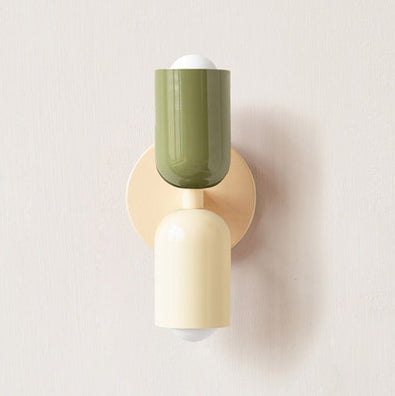 Modern Wall Sconce  Dual Capsule Design in Coral and Cream - Product detail 16