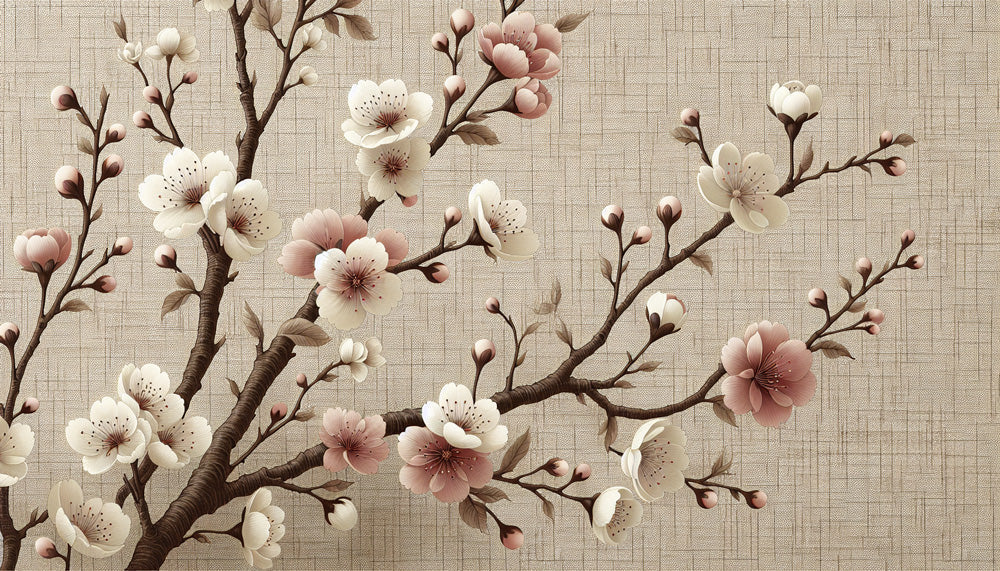 Cherry blossom wallpaper design file showing detailed sakura flowers and branches pattern