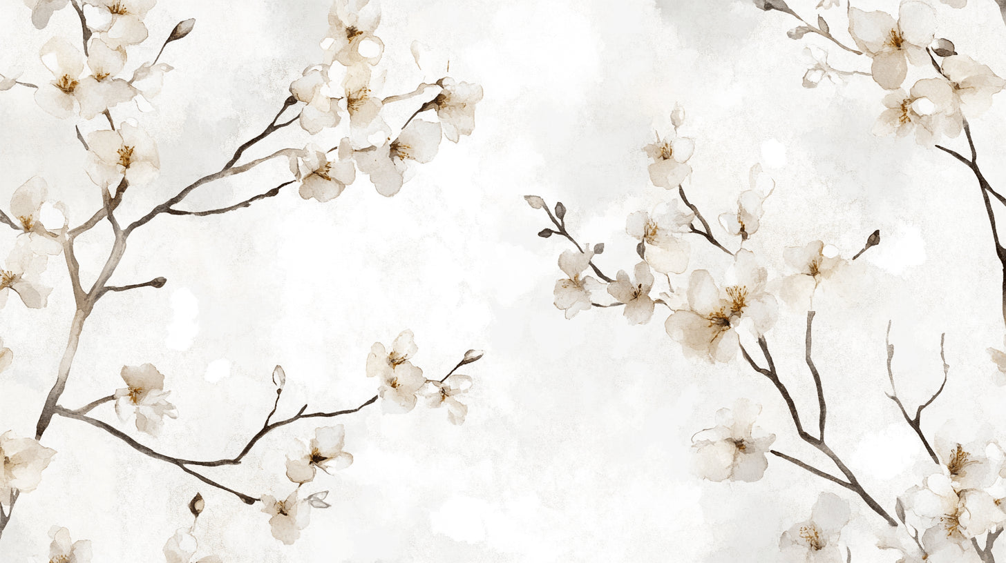 Watercolor cherry blossom design file showing delicate floral pattern and soft color palette
