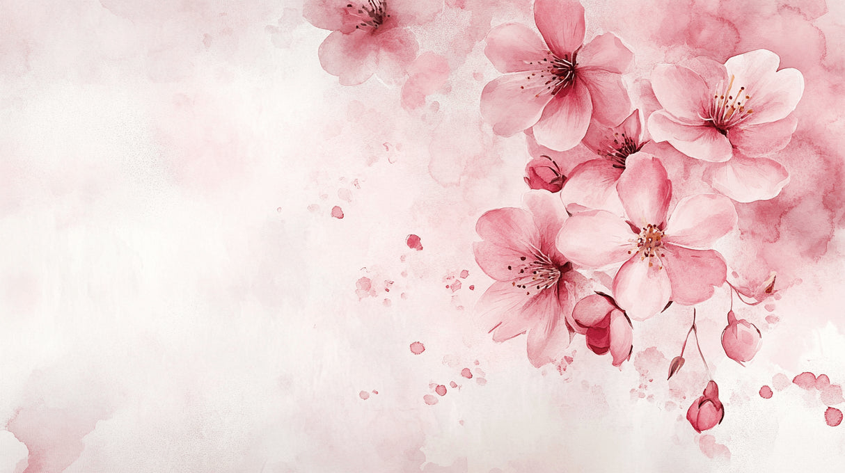 Cherry blossom watercolor design file showing delicate pink petals pattern