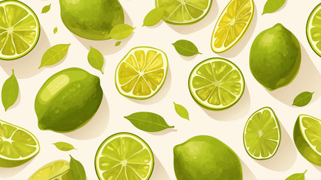 Fresh lime pattern wallpaper design file showing detailed citrus fruit and leaf arrangement