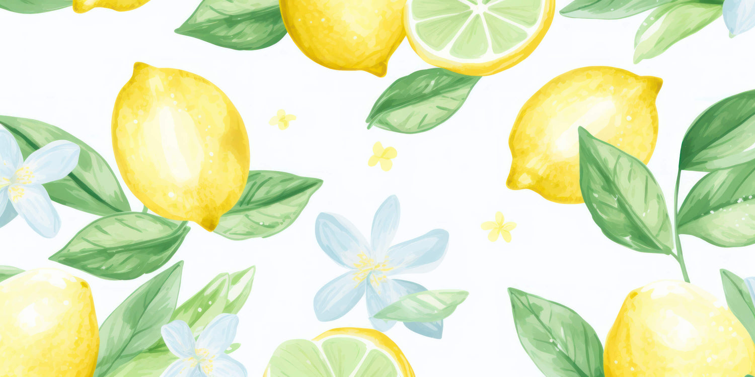 Citrus lemon wallpaper design file showing detailed watercolor pattern