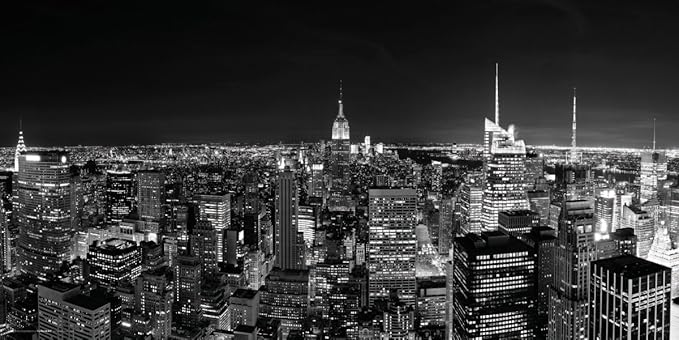 New York City skyline wallpaper design file showing detailed black and white architectural pattern