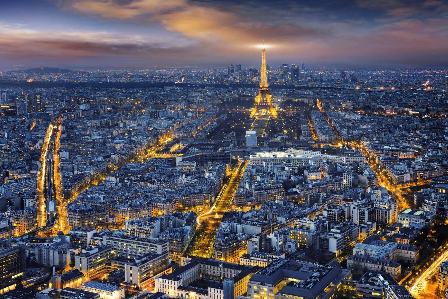 Paris night skyline wallpaper design file showing detailed Eiffel Tower and city lights pattern
