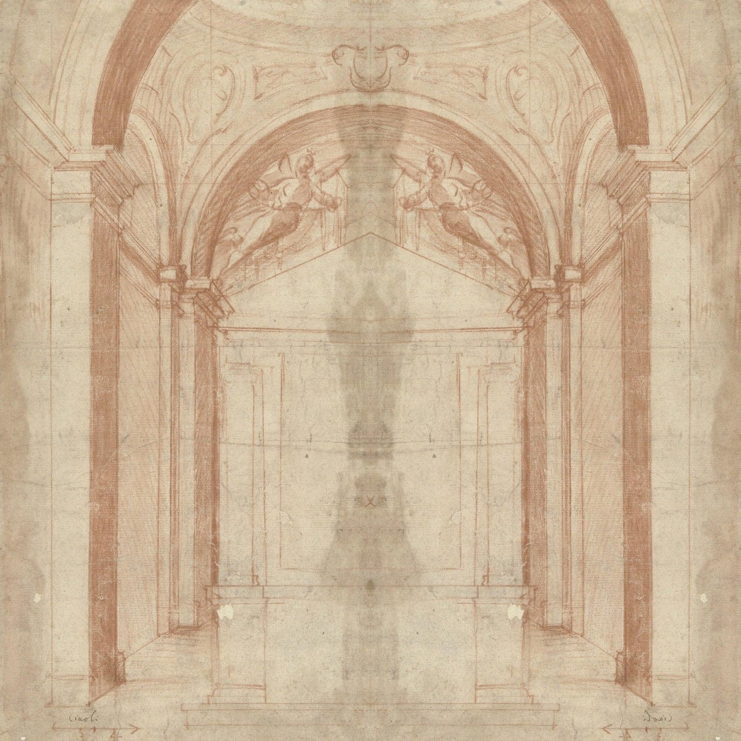 Architectural arch wallpaper design file showing detailed classical pattern