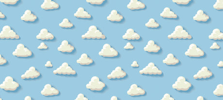 Cloud wallpaper design file showing detailed floating clouds pattern on blue sky background