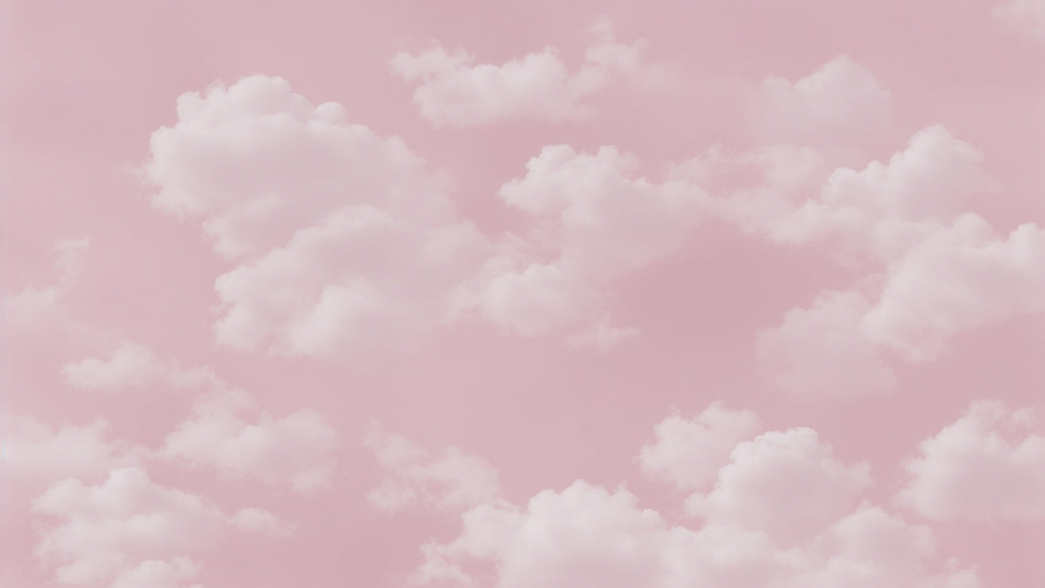 Pink cloud wallpaper design file showing delicate white clouds floating on a rose-pink sky
