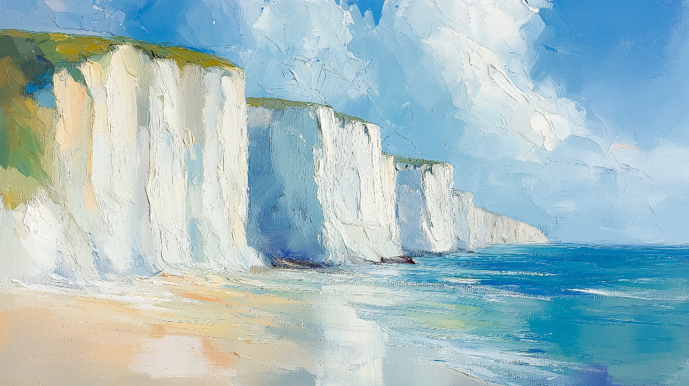 White cliffs ocean design file showing detailed brushstrokes and color palette