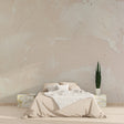 Modern Concrete Effect Wallpaper in bright minimalist living room with natural light