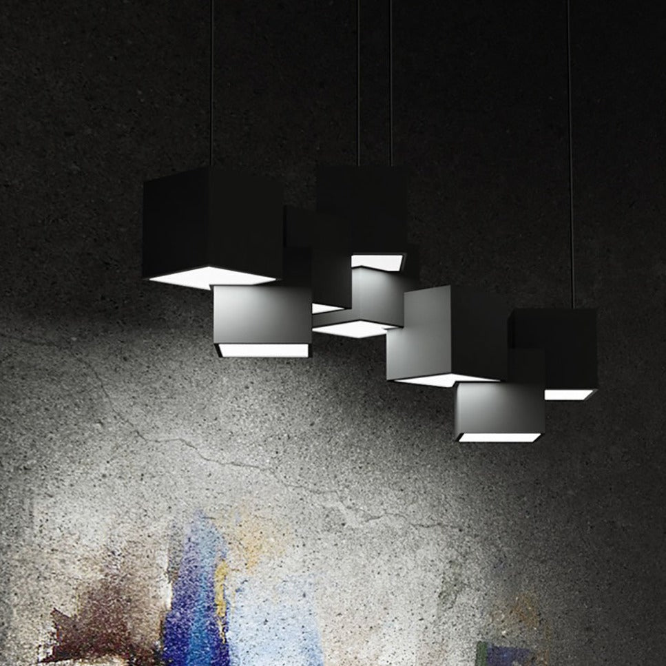 Modern LED Pendant Light Geometric Cube Design - Product example
