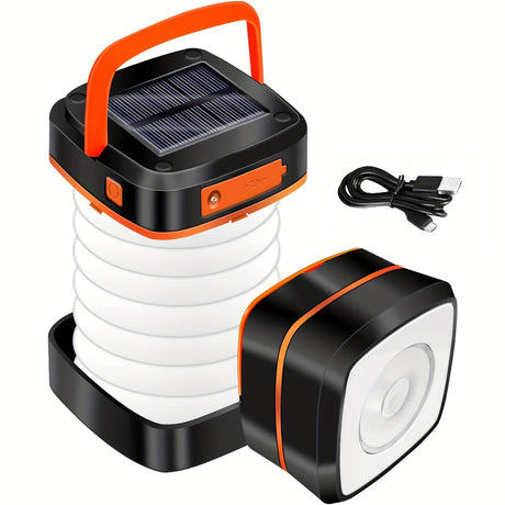 Solar LED Camping Lantern  Collapsible USB Rechargeable Design - Product showcase