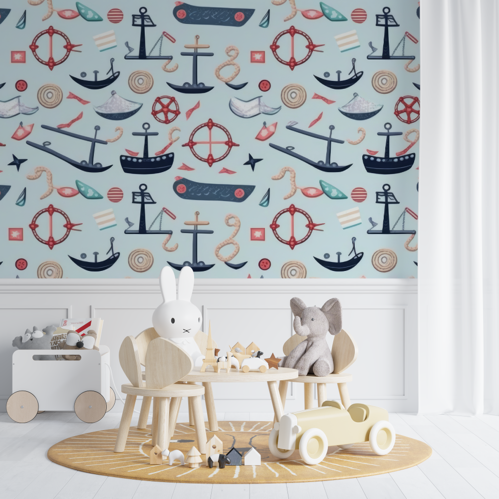 Nautical Mural Wallpaper | Kids Marine Adventure Design