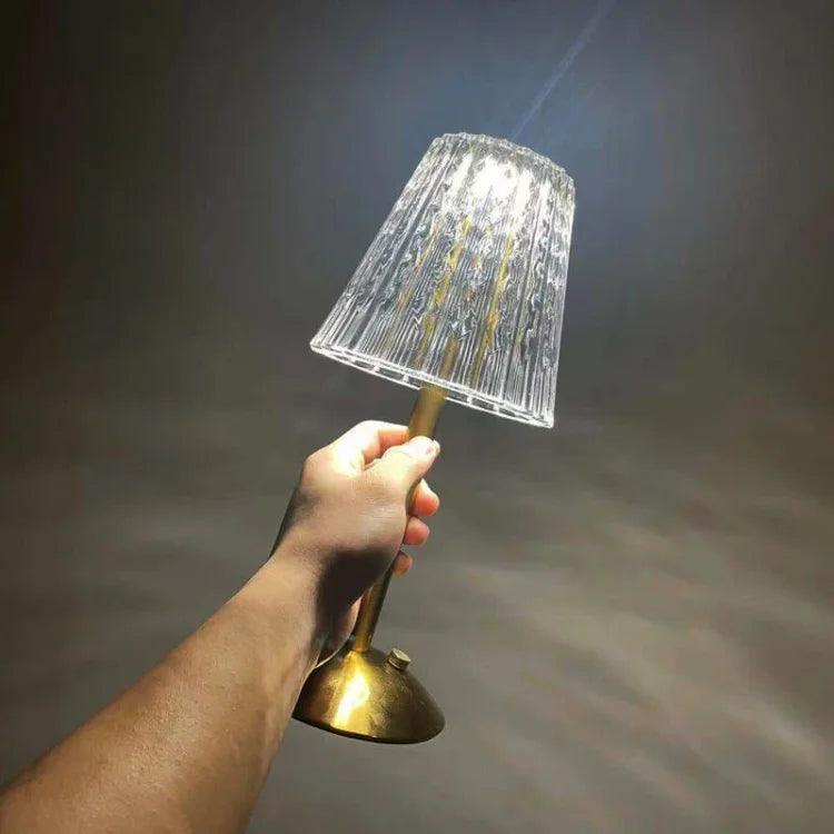 Modern Table Lamp  Pleated Shade with Brass Base - Product example