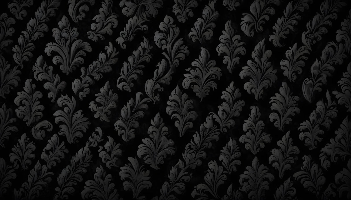 Black damask pattern design file showing intricate details and flowing motifs